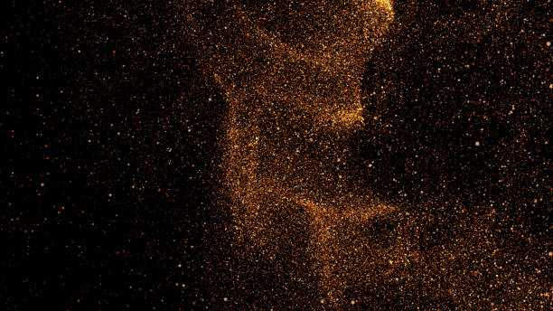istock Gold Dust Particle Background with Flickering Effects on Black  Fast-Moving Energy Waves and Flashing Light for Text Overlays. Perfect Abstract, Luxurious Glitter Animation for Christmas and Events. 2183982746