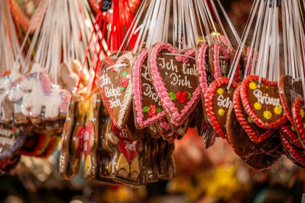 istock Colorful Gingerbread Hearts on Display 2183983238