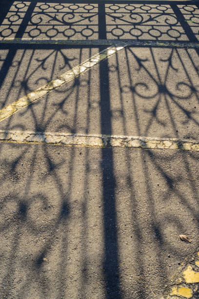 Graphic design in iron fence