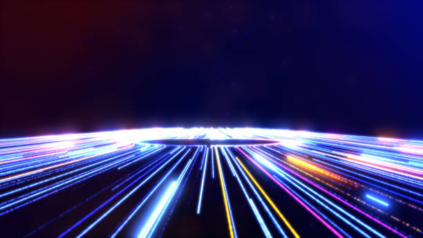 istock Abstract pink blue light trail creative cosmic background. 2183986300