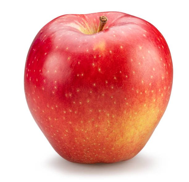 istock Ripe red apple with yellow spots on white background. File contains clipping path. 2183986416