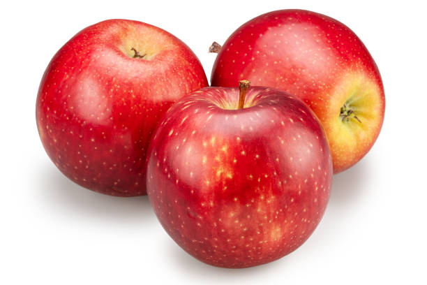 istock Three ripe red apples on white background. File contains clipping path. 2183986444