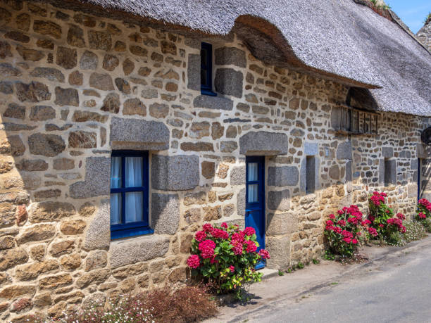 istock Stone Cottage with Thatched Roof in Brittany 2183989056