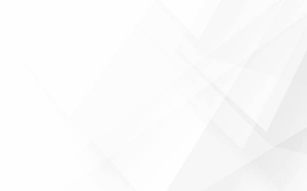 Abstract White Geometric Shapes with Subtle Shadows for Modern Backgrounds Intersecting White Geometric Shapes Create A Dynamic and Clean Abstract Background. white color stock illustrations