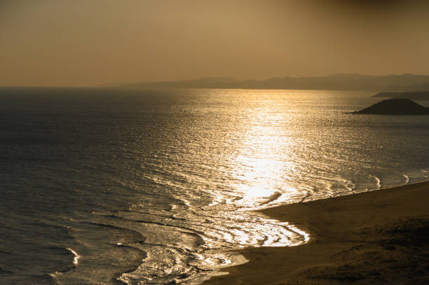 Landscape of beautiful beach at sunset.