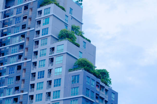 istock Apartment tower with rooftop gardens 2184002643