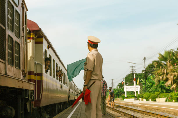 Ratchaburi, Thailand - 28 November 2015: Nong Pladuk Junction Railway Station at Ratchaburi