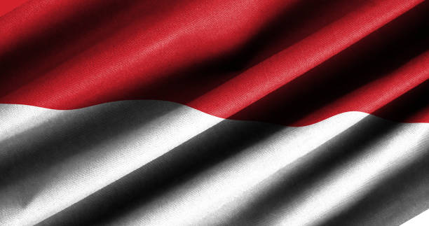 The contrasting red and white colors make the flag visually striking and easily recognizable. The flag is divided into two horizontal bands, with red on the top and white on the bottom.