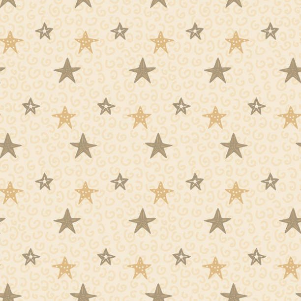 istock Stars seamless pattern. Nursery endless background. Baby neutral gender themed background. Gift wrap calm vector hand drawn surface pattern design 2184012927