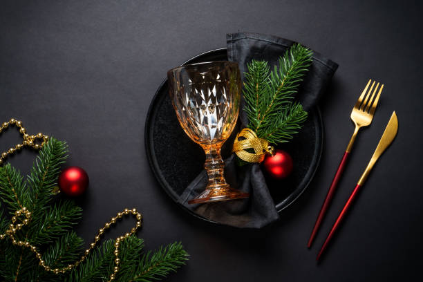 istock Christmas food at black background. 2184014145
