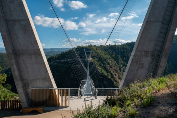 istock Suspension bridge over the Paiva River 2184031131
