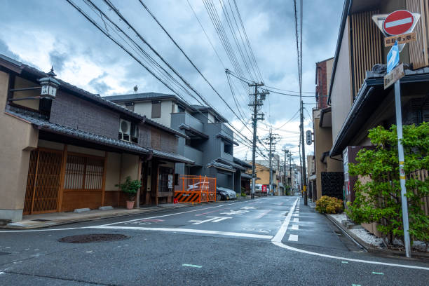 Kyoto, Japan, 09 22 2024: The fusion of traditional japanese architecture with contemporary elements in a serene residential area