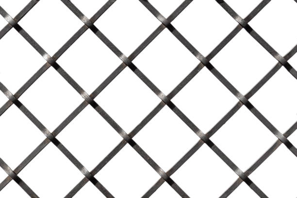 istock Metal diagonal grille, isolated on white background. 2184040945