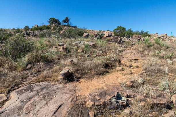 istock Trail around rocks and vegetation at Inks lake 2184042166