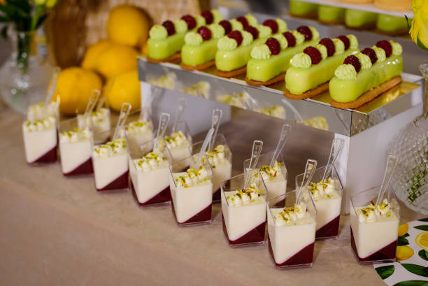 istock A candy bar with sweets in yellow and lemon tones. 2184050051