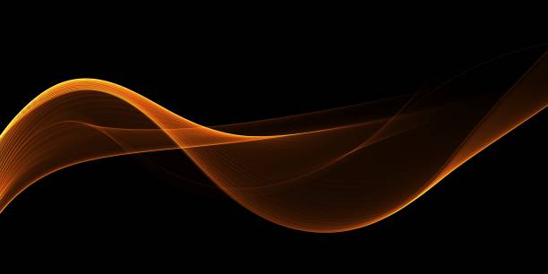 Abstract golden wave on black background. Illustration for your design