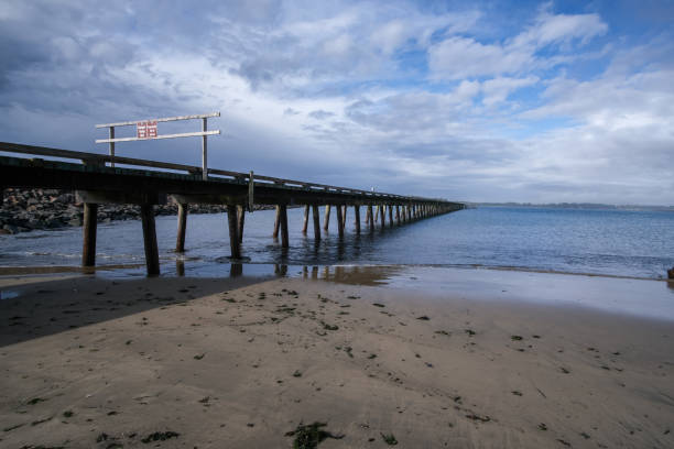 istock Fishing bridge stretching out over Winchester Bay 2184057500