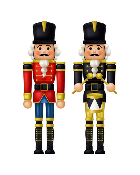 istock Christmas Nutcracker wooden toy soldier traditional figurine. Vector illustration in a realistic 3D style 2184064045