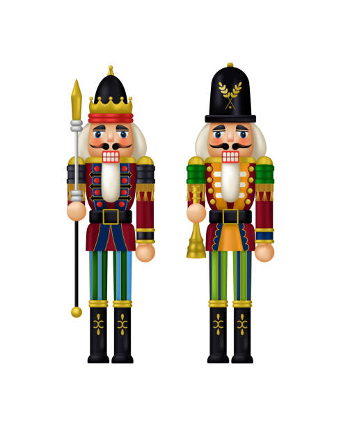 istock Christmas Nutcracker toy soldier traditional figurine. Vector illustration in a 3D style 2184064050