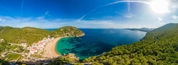 istock Ibiza, Balearics, Spain - Cala de San Vincente or Sant Vincent, bay with beach 2184064194