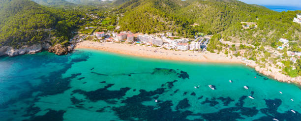 istock Ibiza, Balearics, Spain - Cala de San Vincente or Sant Vincent, bay with beach 2184064209