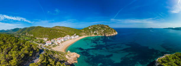 istock Ibiza, Balearics, Spain - Cala de San Vincente or Sant Vincent, bay with beach 2184064210