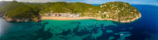 istock Ibiza, Balearics, Spain - Cala de San Vincente or Sant Vincent, bay with beach 2184064214