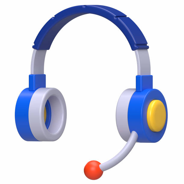 3D headset icon with an attached microphone for voice recording or editing.