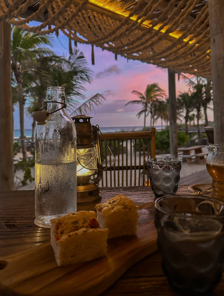 istock Close up on a set up of a table in a tropical paradise 2184071099