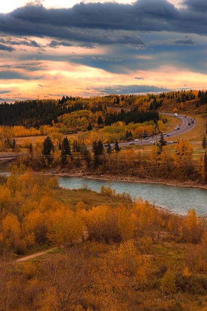 istock Fall Park Under A Moody Sunrise Sky 2184076888