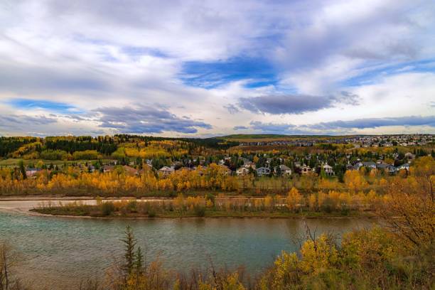 istock Panoramic Lookout Of A Fall River Valley 2184076890