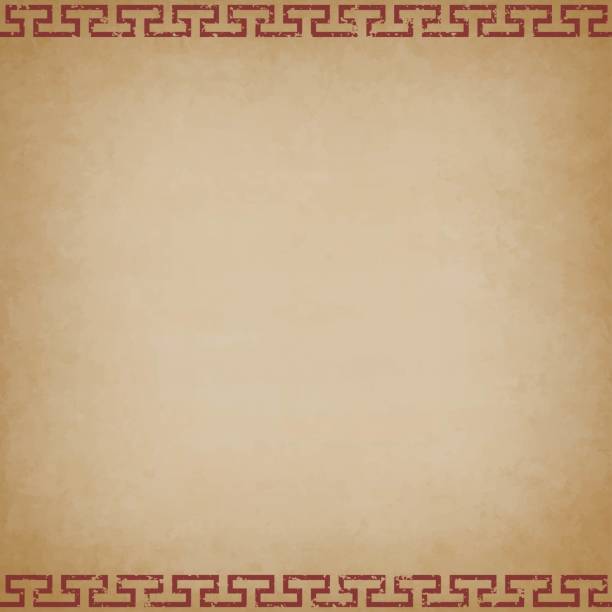 istock Chinese framed background in old paper style, grunge, vintage, square size 2184080875