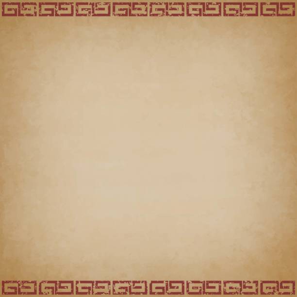 istock Chinese framed background in old paper style, grunge, vintage, square size 2184080951