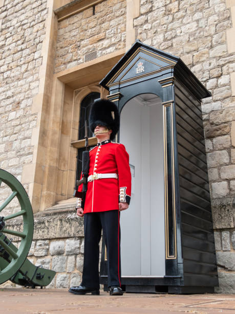 London, United Kingdom - May 29, 2023: Rear view of a horse guardsman in London.