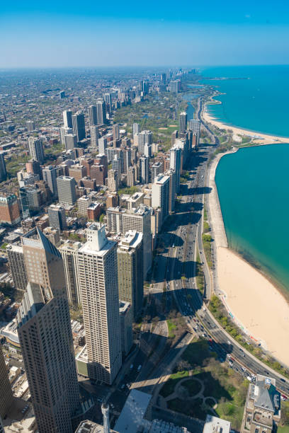 istock cityscape skyline. architectural building in metropolis. skyscraper architecture of chicago seaside city. traveling. metropolis city skyline. aerial view on downtown cityscape. skyscraper aerial view 2184082017