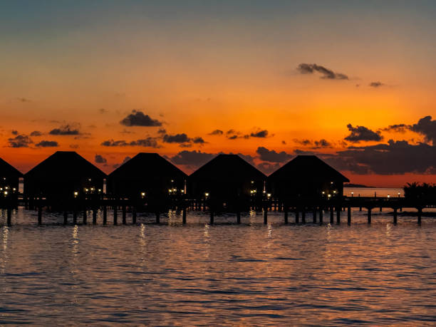 istock Sunset views from overwater pool villa in Maldives 2184087905