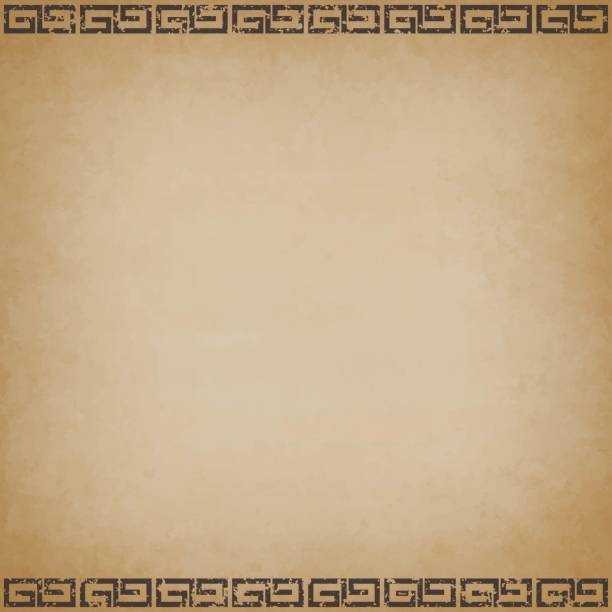 istock Chinese framed background in old paper style, grunge, vintage, square size 2184091597