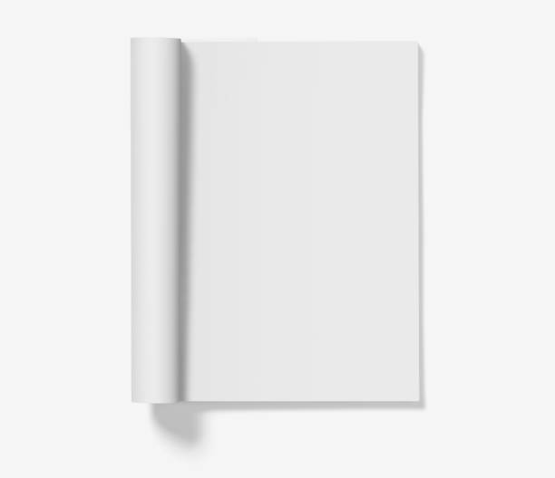 istock blank white magazine BOOK open on white background 3d illustration, 3d rendering mockup 2184095381