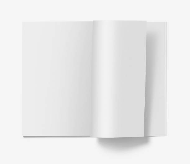 istock blank white magazine BOOK open on white background 3d illustration, 3d rendering mockup 2184095382