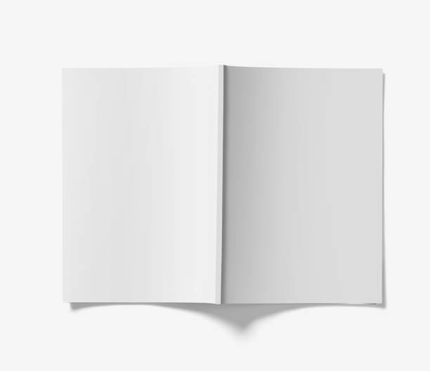 istock blank white magazine BOOK open on white background 3d illustration, 3d rendering mockup 2184095383