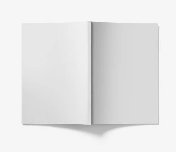 istock blank white magazine BOOK open on white background 3d illustration, 3d rendering mockup 2184095388