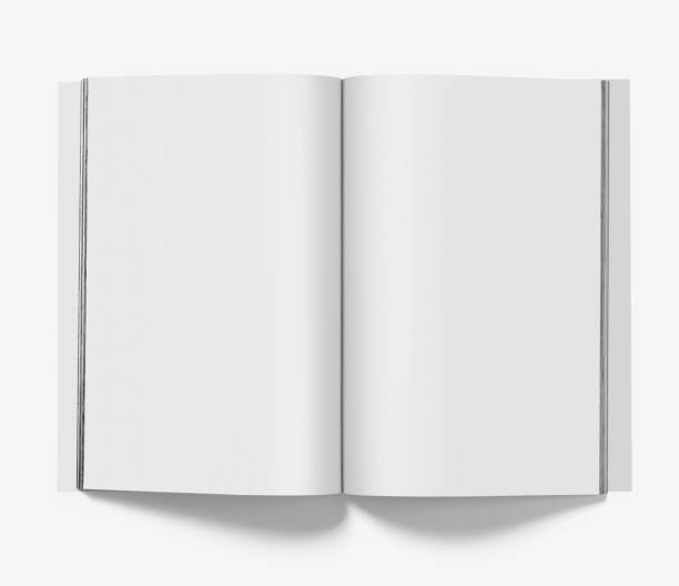 istock blank white magazine BOOK open on white background 3d illustration, 3d rendering mockup 2184095389