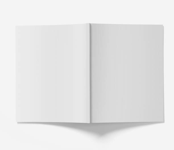 istock blank white magazine BOOK open on white background 3d illustration, 3d rendering mockup 2184095412