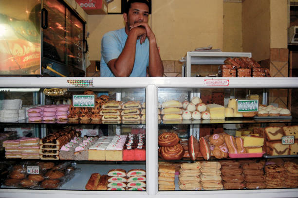 Port Louis, Mauritius, September 4th, Mauritian  Central Market local sweets vendor