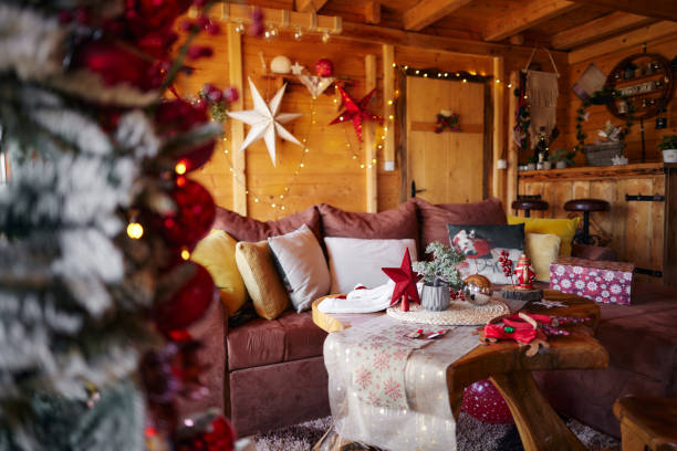 istock Cozy living room on Christmas day. 2184108035