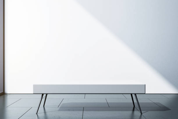 istock Minimalist Bench in Sunlit Room Corner. 3D Rendering 2184113953