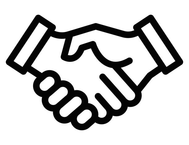 illustrations, cliparts, dessins animés et icônes de icône d’accord de poignée de main, illustration vectorielle. trait modifiable. - poignée objet manufacturé