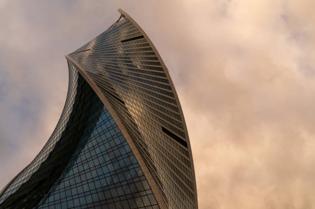 istock Skyscrapers in business district against blue sky. 2184116938