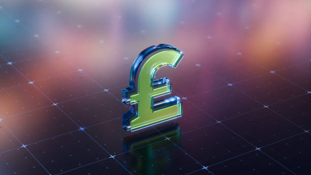 istock Futuristic Digital GBP Symbol on a Colorful Abstract Background 2184118014