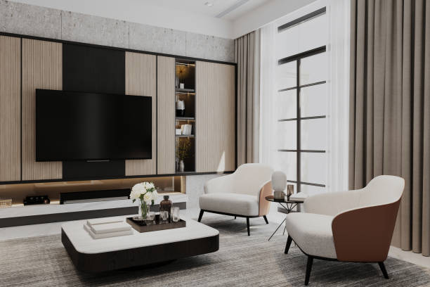 istock Modern Living Room with Cozy Seating and Elegant Decor 2184119302